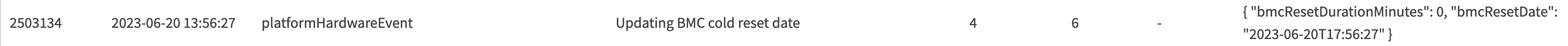 SolidFire Event Reports Updating BMC cold reset date